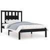 vidaXL Bed Frame without Mattress Black Solid Wood 100x200 cm