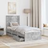 vidaXL Bed Frame with Drawer Concrete Grey 75 x 190 cm Engineer Wood