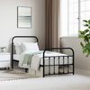 vidaXL Metal Bed Frame without Mattress with Footboard Black 90x190cm