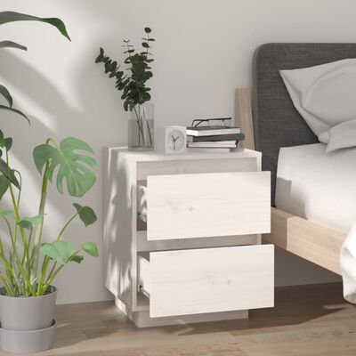 vidaXL Bedside Cabinets 2 pcs White 40x35x50 cm Solid Wood Pine