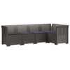 vidaXL 5-Seater Garden Sofa with Cushions Rattan Look PP Light Grey