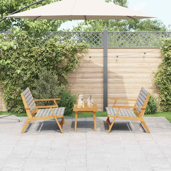 vidaXL Garden Chairs with Table 3 pcs Black 90 x 45 x 40 cm