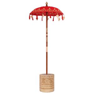 vidaXL Balinese Parasol with Base Red 95 x 95 x 260 cm