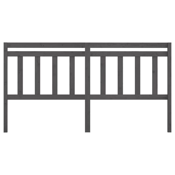 vidaXL Bed Headboard Grey 206x4x100 cm Solid Wood Pine