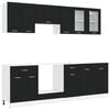 vidaXL Kitchen Unit Lyon 8 pcs Black Oak Engineered Wood