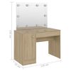 vidaXL Makeup Table with LED Lights 110x55x145 cm MDF Oak