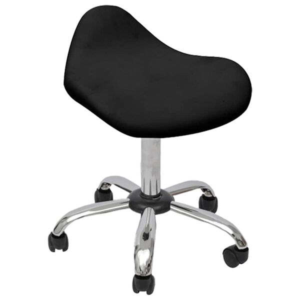 vidaXL Salon Spa Stool with Cushion Black 50 x 50 x (58.5-74.5) cm