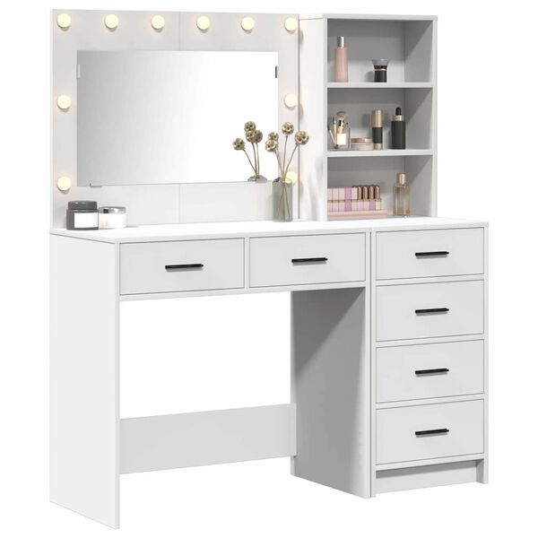 vidaXL Dressing Table White 78.5 x 41 x 135 cm Engineered wood