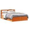 vidaXL Bed Frame with Headboard Wax Brown 140x200 cm Solid Wood Pine
