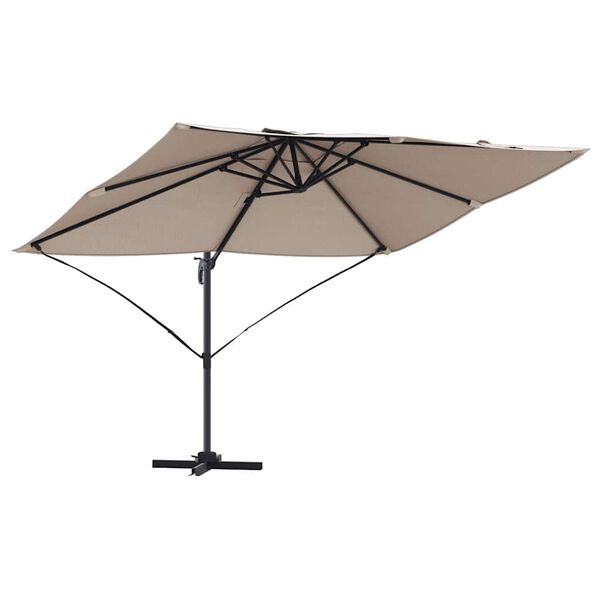vidaXL Cantilever Roma Parasol Taupe and Black 352 x 251 x 260 cm