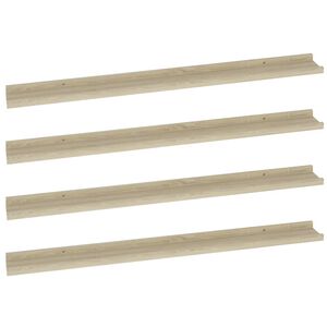 vidaXL Wall Shelves 4 pcs Sonoma Oak 100x9x3 cm