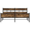 vidaXL Metal Bed Frame without Mattress Smoked Oak 193x203 cm