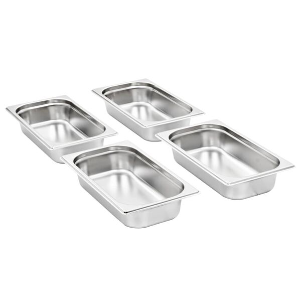 vidaXL Gastronorm Containers 8 pcs GN 1/3 65 mm Stainless Steel