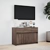 vidaXL TV Cabinet with LED Brown Oak 91x34x61 cm Engineered Wood
