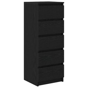 vidaXL Sideboard with Drawers Black Oak 37,5x35x99 cm Engineered Wood