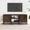 vidaXL TV Cabinet Brown Oak 100x35x41 cm Engineered Wood and Metal