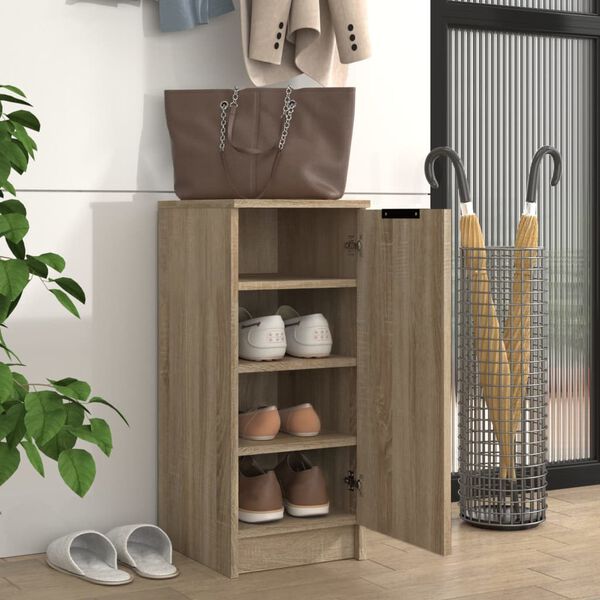 vidaXL Shoe Cabinet Sonoma Oak 30x35x70 cm Engineered Wood
