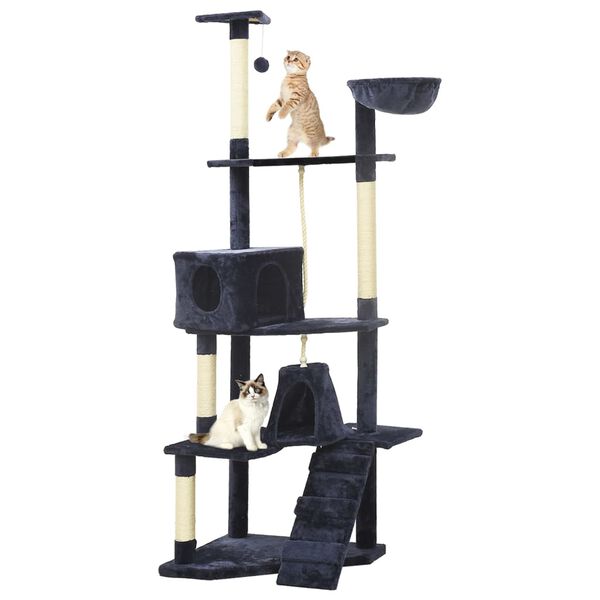 vidaXL Cat Tree with Sisal Scratching Posts Blue 191 cm