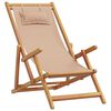 vidaXL Folding Beach Chairs 2 pcs Taupe Fabric and Solid Wood