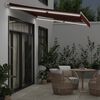 vidaXL Manual Retractable Awning with LED Burgundy 350x250 cm