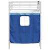 vidaXL Kids'Loft Bed Frame with Curtains White and Blue 90 x 190 cm