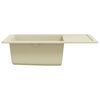 vidaXL Kitchen Sink with Overflow Hole Oval Beige Granite