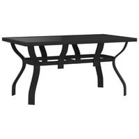 vidaXL Garden Table Black 140x70x70 cm Steel and Glass
