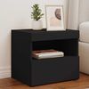 vidaXL Bedside Cabinets with LED Lights 2 pcs Black 50x40x45 cm