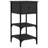 vidaXL Bedside Cabinet Black 34x36x70 cm Engineered Wood