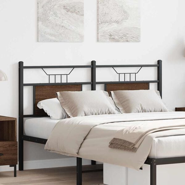vidaXL Replace Headboard Brown Oak 137 cm Engineered Wood and Steel
