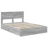 vidaXL Storage Bed Grey Sonoma 140 x 200 cm Engineered Wood