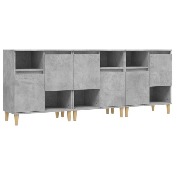 vidaXL Sideboards 3 pcs Concrete Grey 60x35x70 cm Engineered Wood