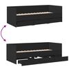 vidaXL Daybed with Drawers without Mattress Black 90x190 cm Single
