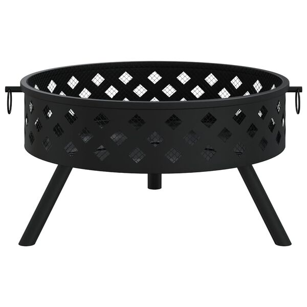 vidaXL Fire Pit with Poker 58 cm XXL Steel