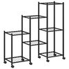 vidaXL Flower Stand with Wheels 83x25x83,5 cm Black Iron