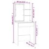 vidaXL Dressing Table with LED Sonoma Oak 60x40x140 cm