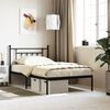 vidaXL Metal Bed Frame without Mattress with Headboard Black 107x203cm