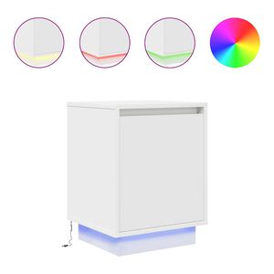 vidaXL Bedside Cabinet with LED Lights&nbsp;White 38x34x50 cm