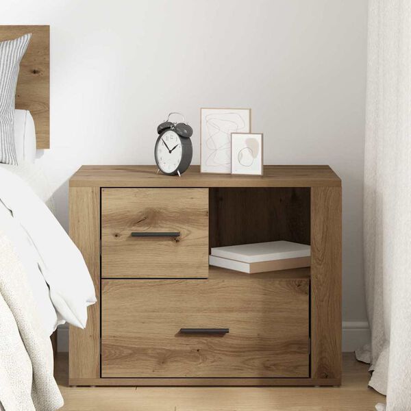 vidaXL Bedside Cabinet Artisan Oak 35 x 60 x 50 cm Engineered Wood