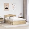 vidaXL Bed Frame with Headboard Sonoma 140 x 200 cm Solid Pine Wood