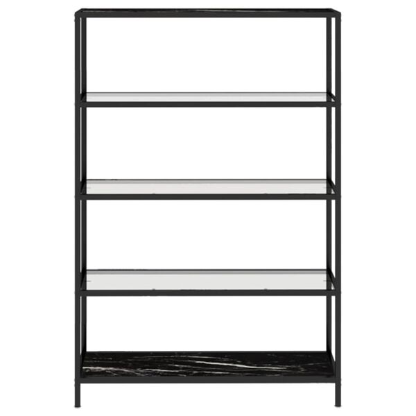 vidaXL Shelf Black Marble and Transparent 100x36x168 cm Tempered Glass