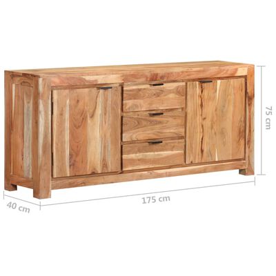 vidaXL Sideboard 175x40x75 cm Solid Acacia Wood