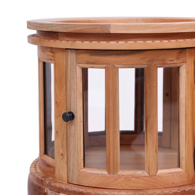 vidaXL Vitrine Cabinet Natural 50x50x76 cm Solid Mahogany Wood