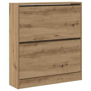 vidaXL Shoe Cabinet 80 x 21 x 87.5 cm Engineered Wood Smoked Oak