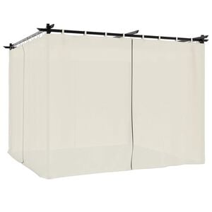 vidaXL Gazebo with Curtains Cream 3x3 m Steel