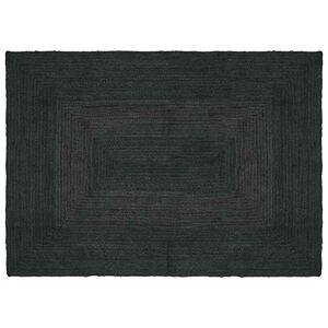 vidaXL Area Rug Dark Grey 140 x 200 cm Jute