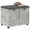 vidaXL Hall Bench with Cushion with Door Concrete Grey 60 x 38 x 46 cm