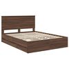 vidaXL Bed Frame with Headboard Brown Oak 150 x 200 cm Engineer Wood