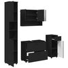 vidaXL Bathroom Furniture Set with Drawer 4 pcs Black Engineered wood