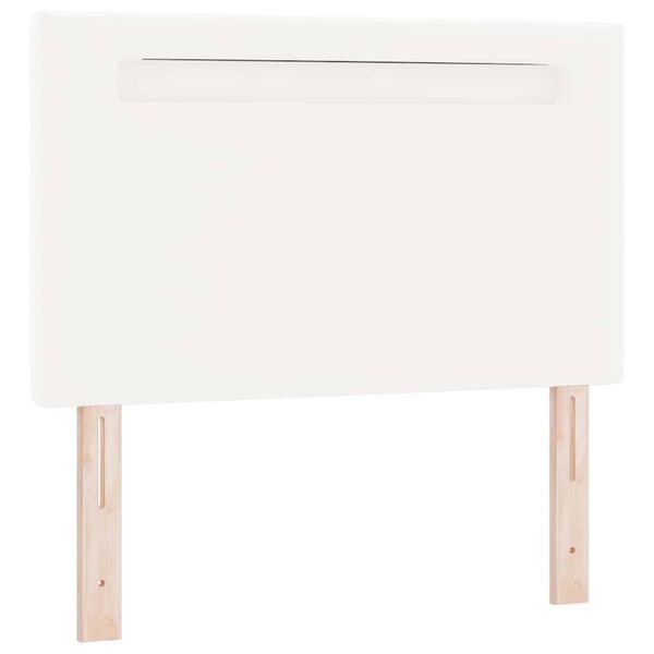 vidaXL LED Headboard White 90 cm Faux Leather